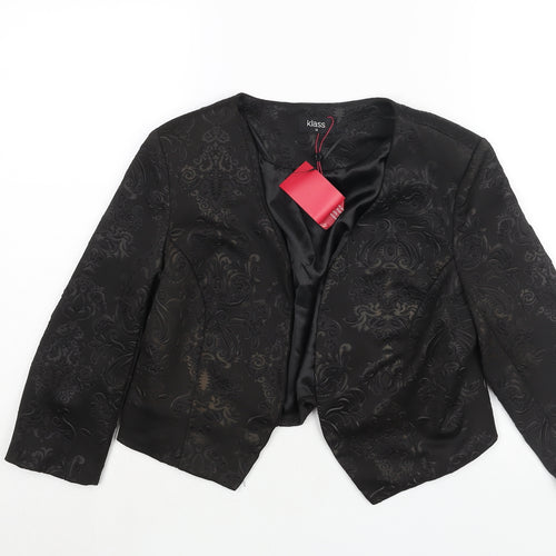 Klass Womens Black Geometric Jacket Size 12