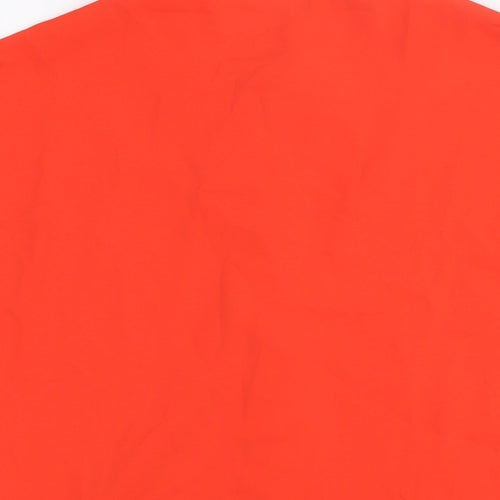 Marks and Spencer Womens Red Polyester Basic Blouse Size 10 Round Neck - Keyhole Neck