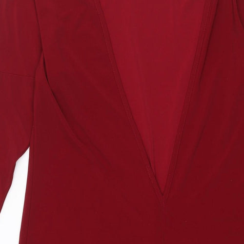 ASOS Womens Red Polyester Shift Size 10 Boat Neck Pullover - Low Cut Back