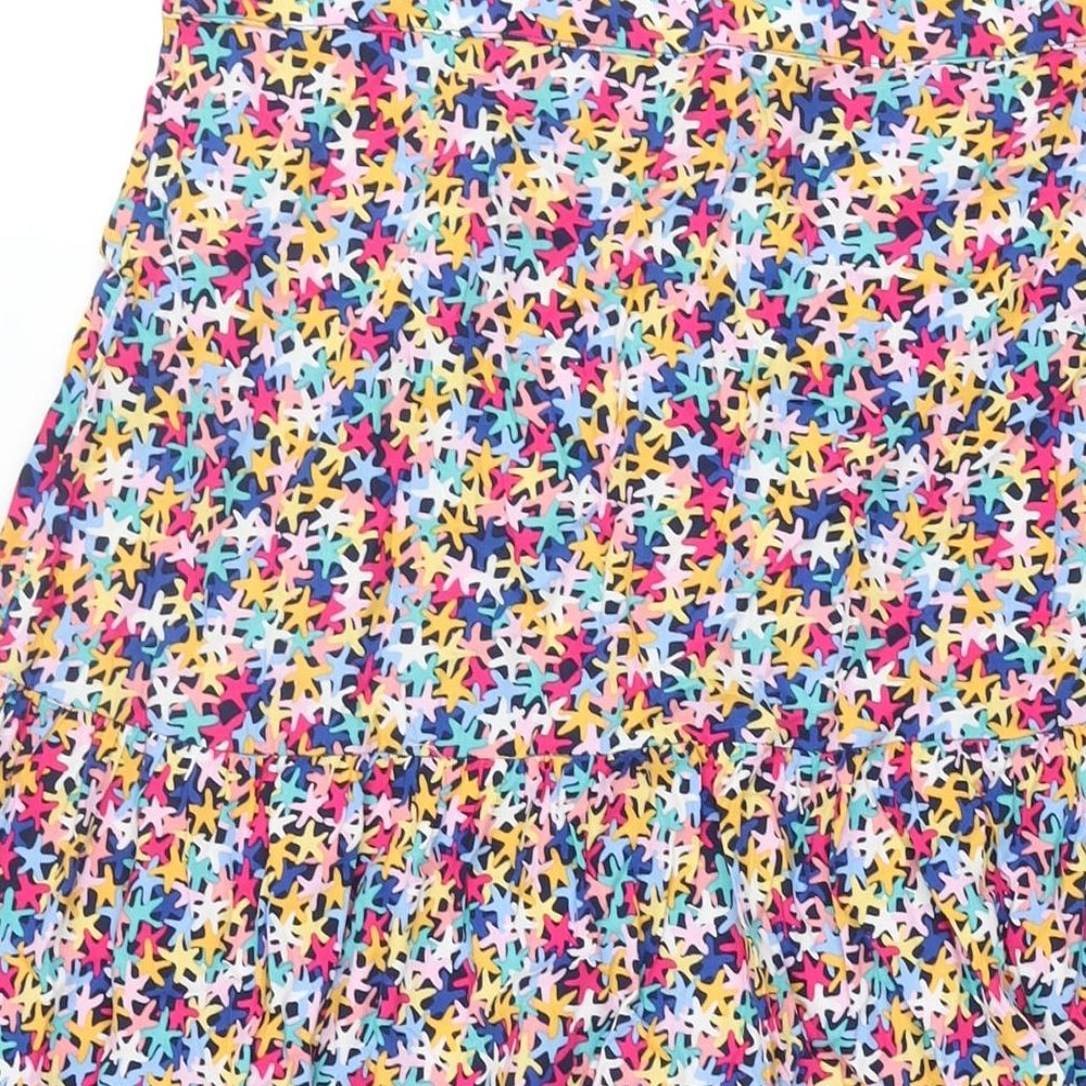 Khost Womens Multicoloured Geometric Viscose Flare Skirt Size 16 Button - Star Print