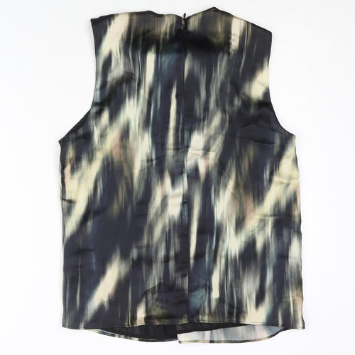 H&M Womens Black Geometric Polyester Camisole Blouse Size M Round Neck