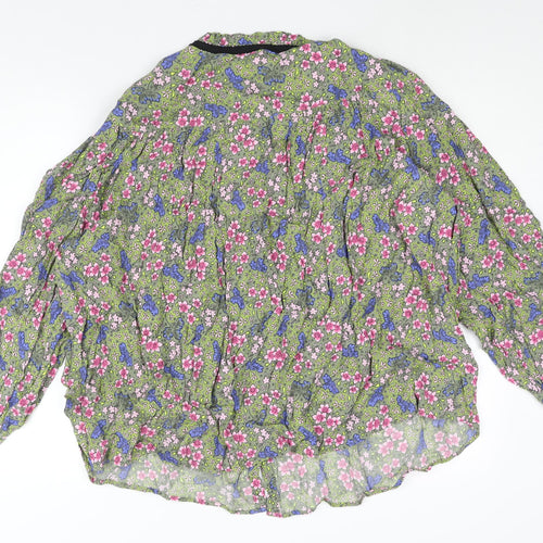 Per Una Womens Multicoloured Floral Viscose Basic Blouse Size 24 Mock Neck