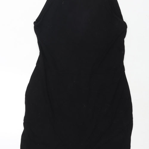 ASOS Womens Black Viscose Shift Size 10 Square Neck Pullover - Wrap Style