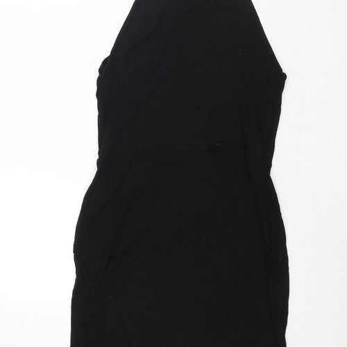 ASOS Womens Black Viscose Shift Size 10 Square Neck Pullover - Wrap Style