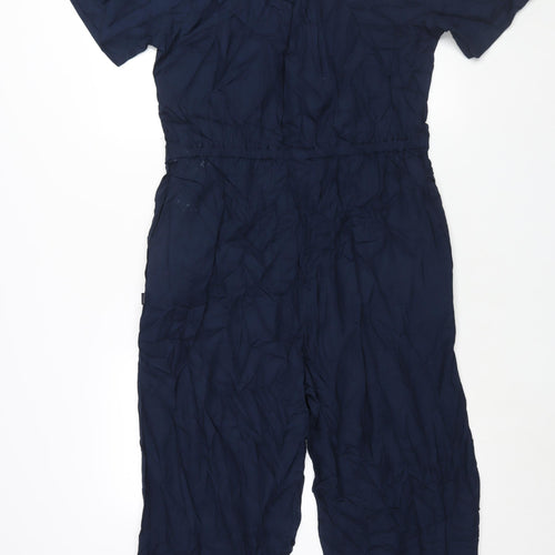 Regatta Womens Blue Viscose Jumpsuit One-Piece Size 12 L22 in Button - Drawstring Waist