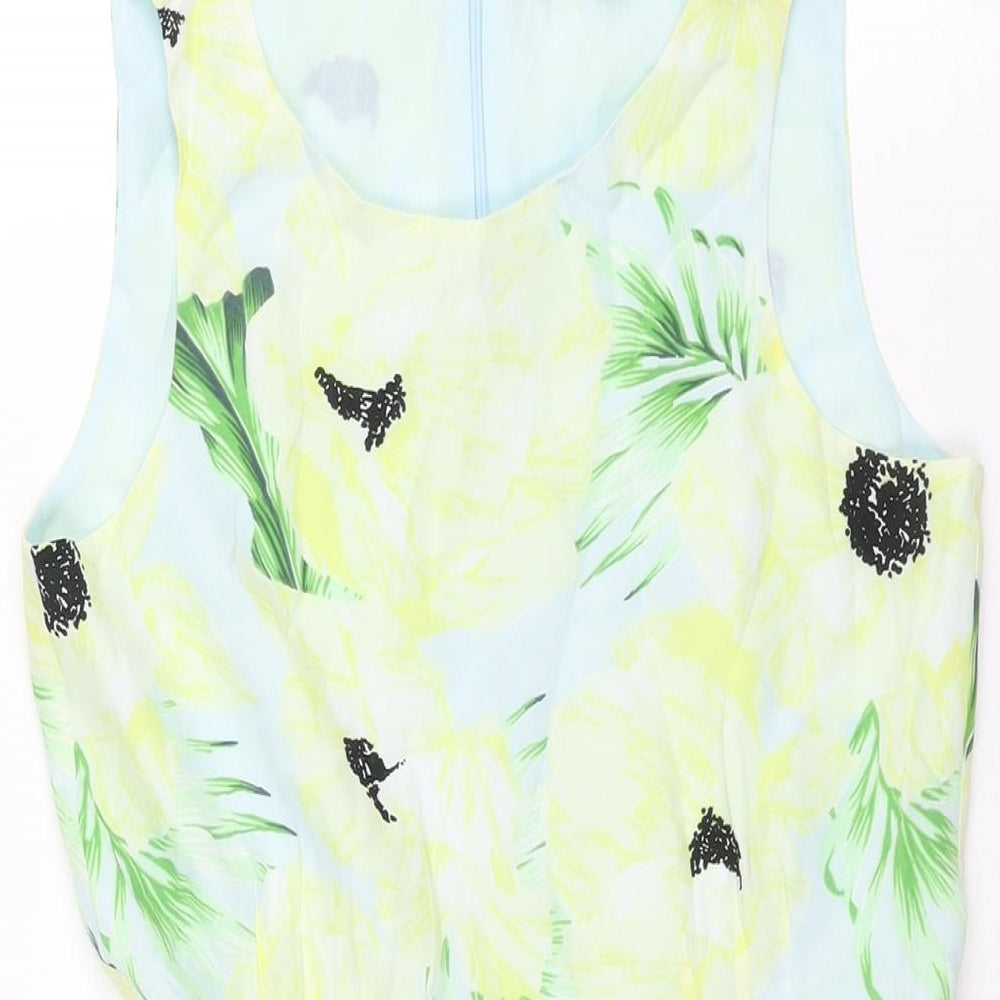 French Connection Womens Multicoloured Floral Polyester Playsuit One-Piece Size 8 L7 in Zip