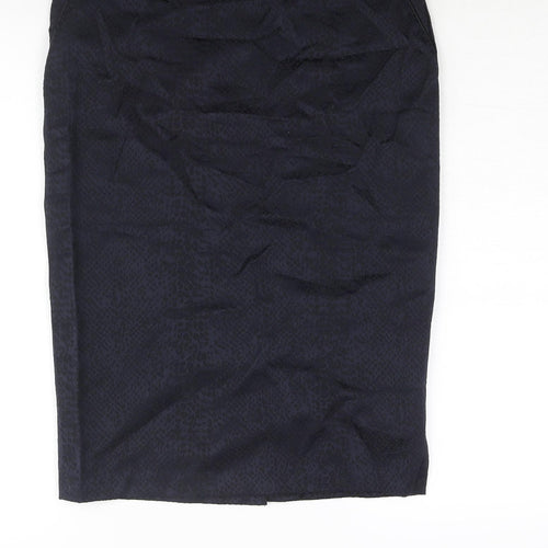 Wallis Womens Blue Animal Print Polyester Straight & Pencil Skirt Size 10 Zip - Snakeskin Print