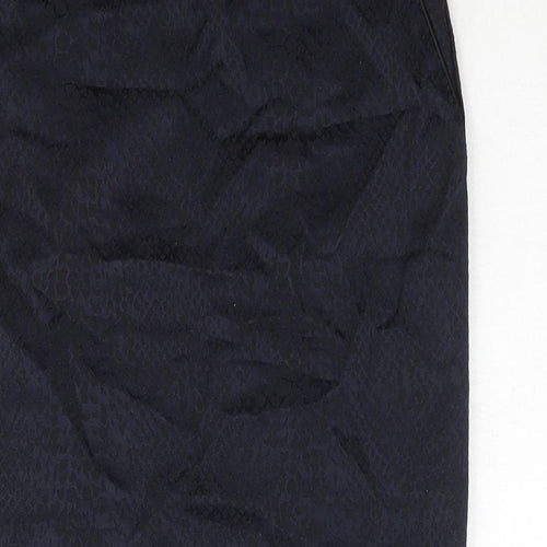Wallis Womens Blue Animal Print Polyester Straight & Pencil Skirt Size 10 Zip - Snakeskin Print