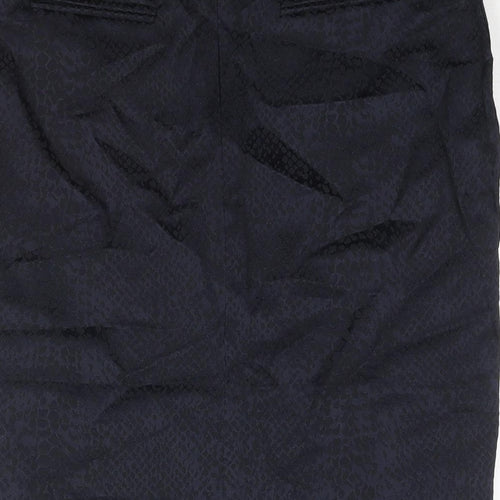 Wallis Womens Blue Animal Print Polyester Straight & Pencil Skirt Size 10 Zip - Snakeskin Print