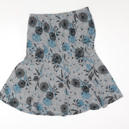 Bonmarché Womens Grey Floral Polyester Trumpet Skirt Size 16