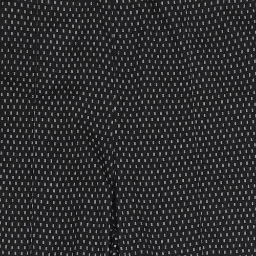 Bonmarché Womens Black Geometric Polyester Trousers Size 20 L24 in Regular - Elasticated Waist