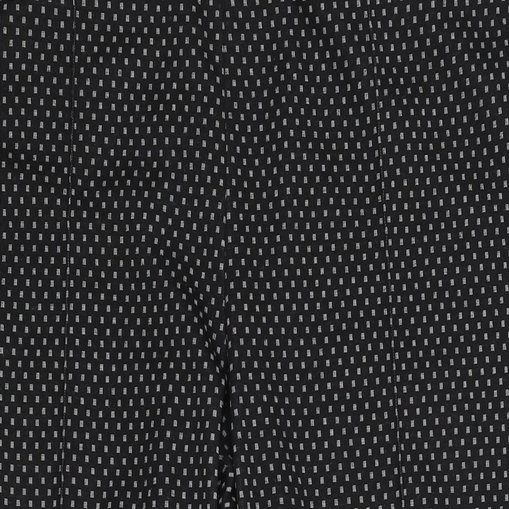 Bonmarché Womens Black Geometric Polyester Trousers Size 20 L24 in Regular - Elasticated Waist