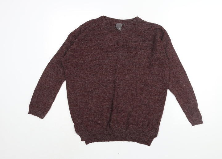 ICHI Womens Brown Mock Neck Acrylic Pullover Jumper Size XS