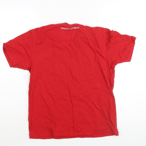 Wales Rugby Union Boys Red Cotton Basic T-Shirt Size 11-12 Years Crew Neck Pullover - WRU Logo