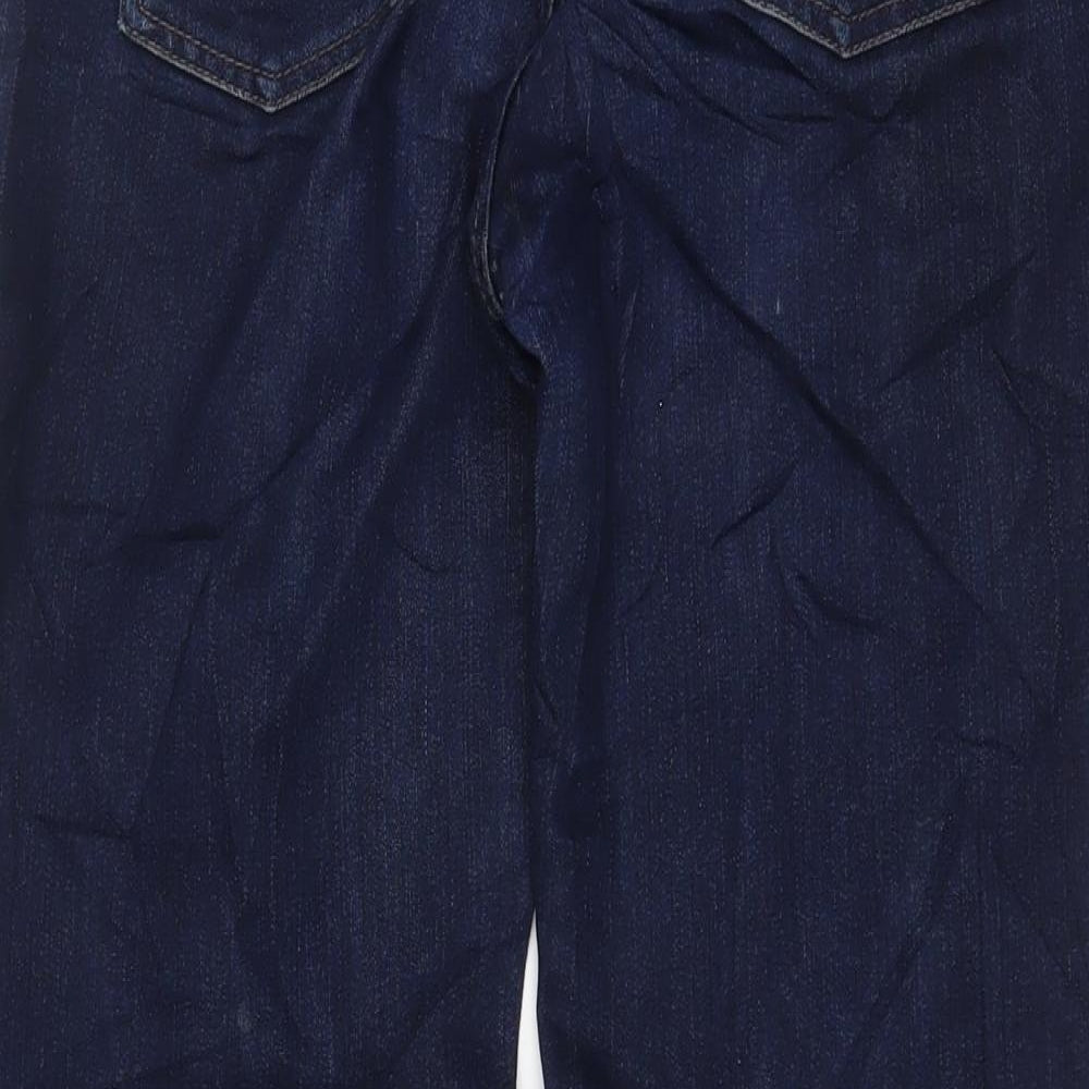 Zara Womens Blue Cotton Wide-Leg Jeans Size 10 L29 in Regular Zip