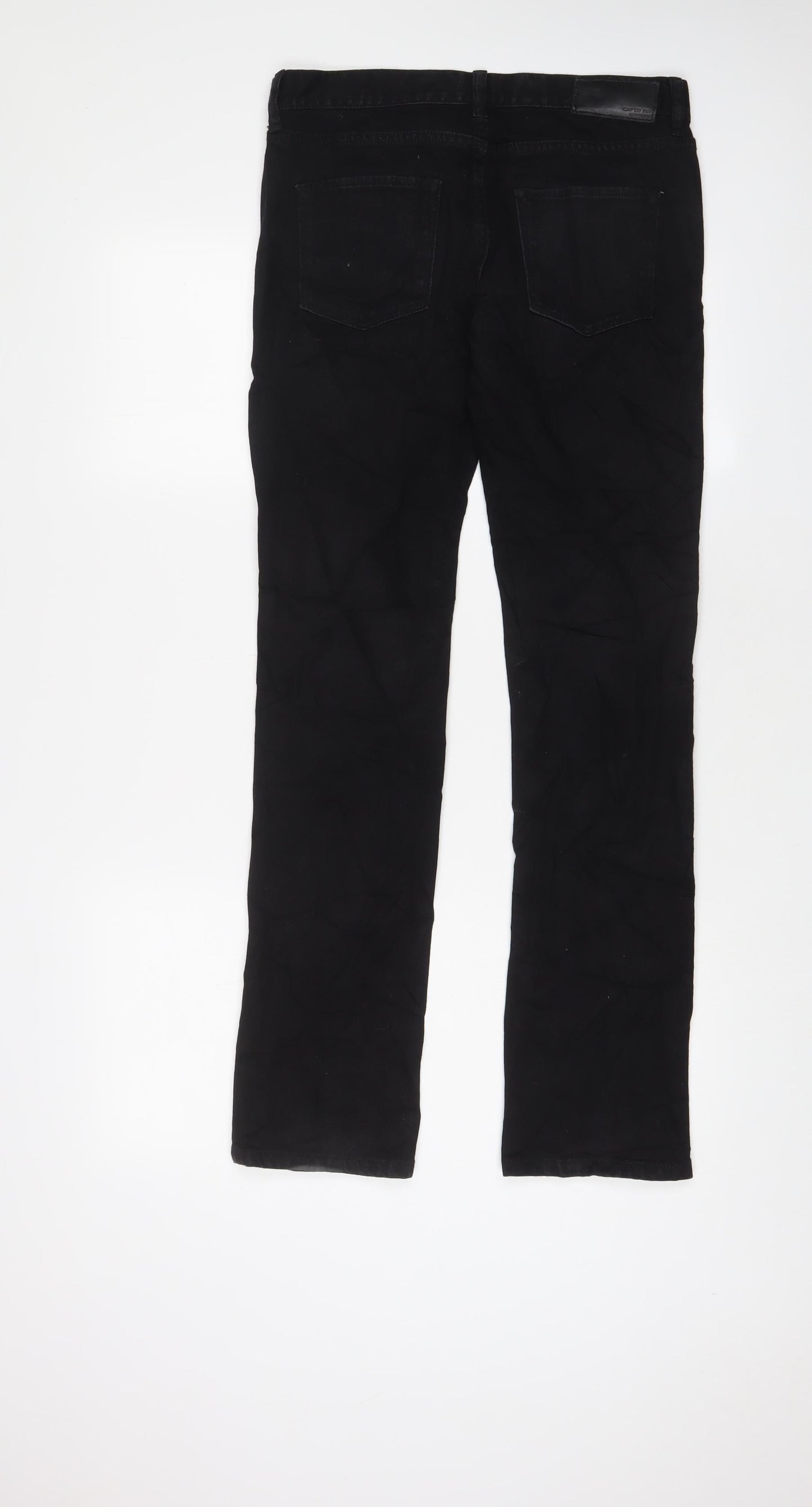 Gap Womens Black Cotton Straight Jeans Size 26 L32 in Regular Zip