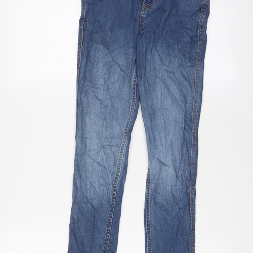 Fat Face Girls Blue Cotton Skinny Jeans Size 10-11 Years L26 in Regular Zip - Adjustable waist