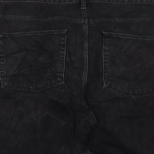 ASOS Mens Black Cotton Cargo Shorts Size 34 in L9 in Regular Button
