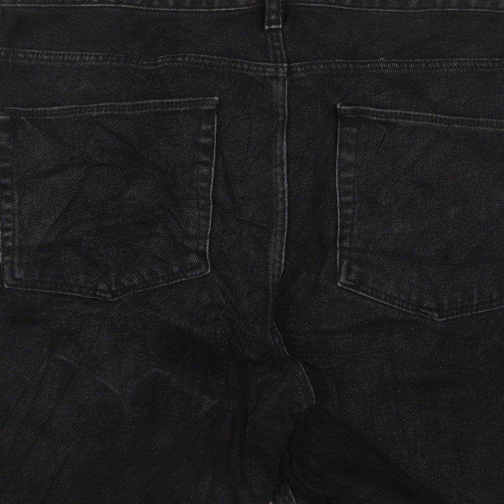ASOS Mens Black Cotton Cargo Shorts Size 34 in L9 in Regular Button