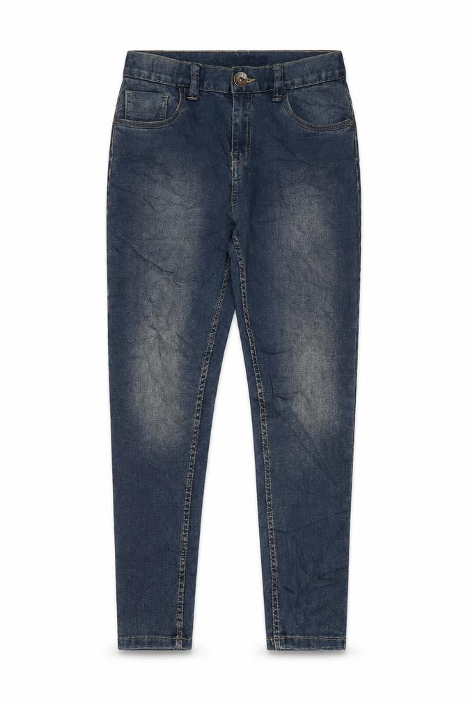 Urban Outlaws Girls Blue Cotton Skinny Jeans Size 12 Years L26 in Regular Zip - Adjustable waist