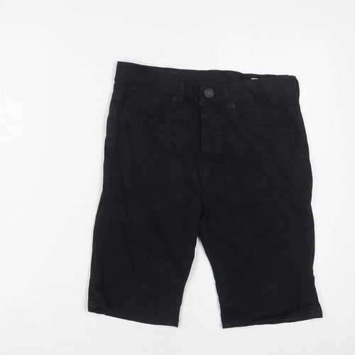 Denim & Co. Mens Black Cotton Bermuda Shorts Size 30 in L10 in Regular Button