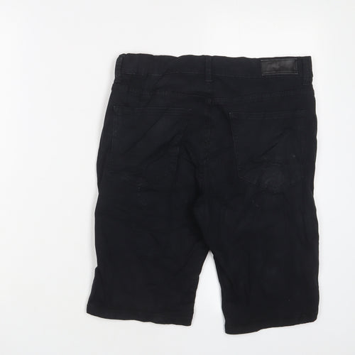 Denim & Co. Mens Black Cotton Bermuda Shorts Size 30 in L10 in Regular Button