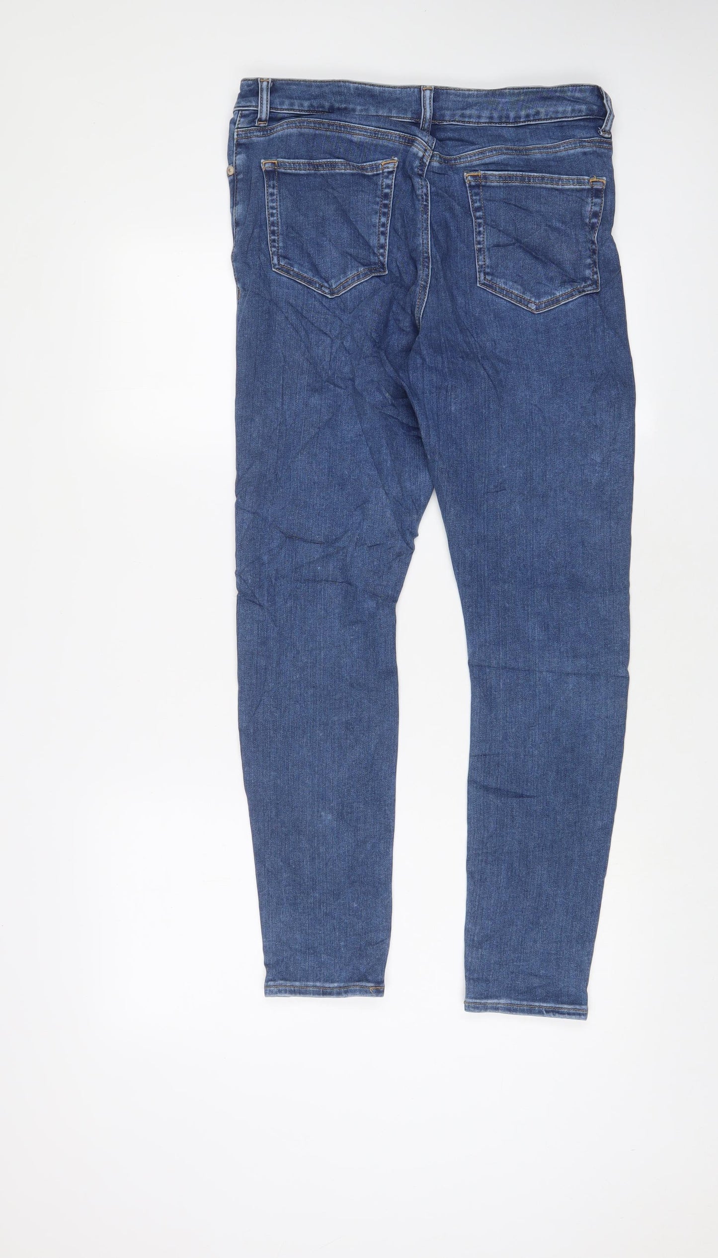 ASOS Womens Blue Cotton Skinny Jeans Size 30 in L32 in Regular Zip