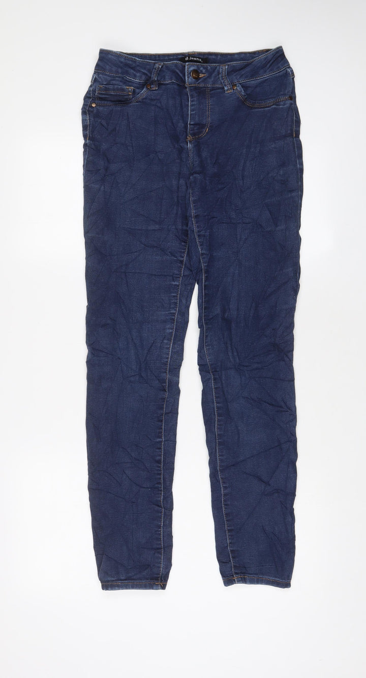 D. Jeans Womens Blue Cotton Skinny Jeans Size 28 in L30 in Regular Zip