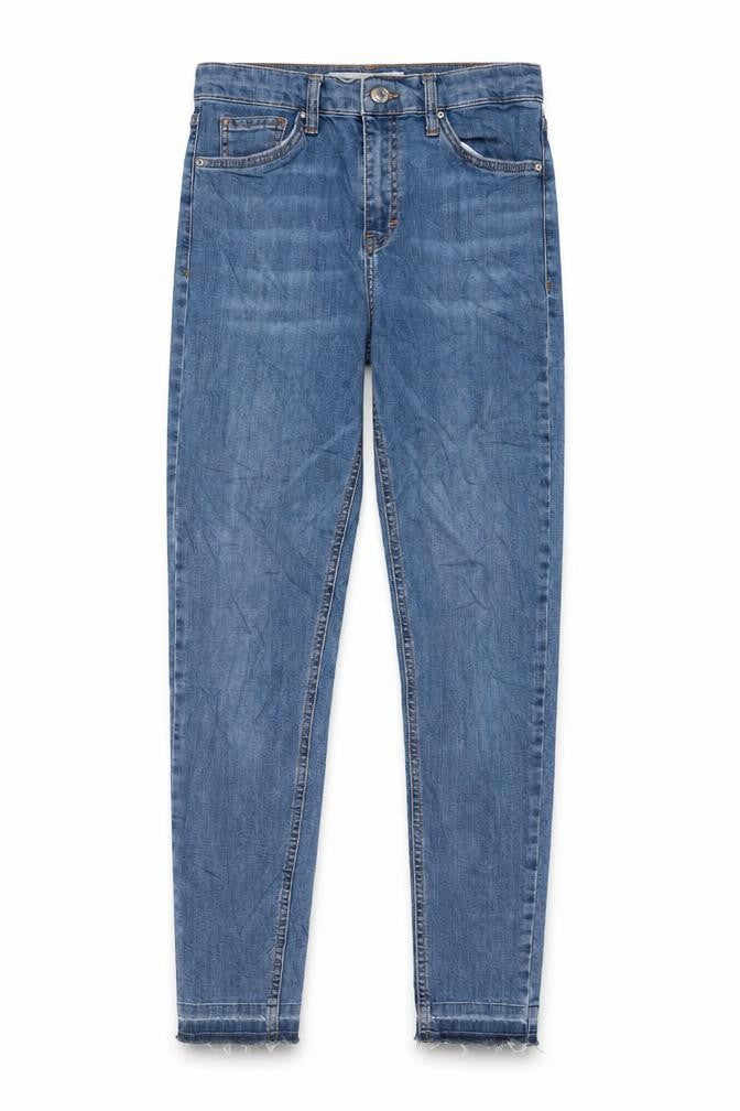 Topshop Womens Blue Cotton Skinny Jeans Size 28 in L32 in Regular Zip