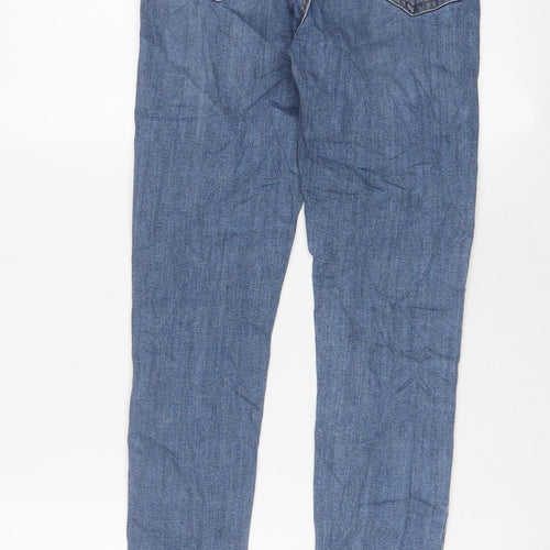 Topshop Womens Blue Cotton Skinny Jeans Size 28 in L32 in Regular Zip