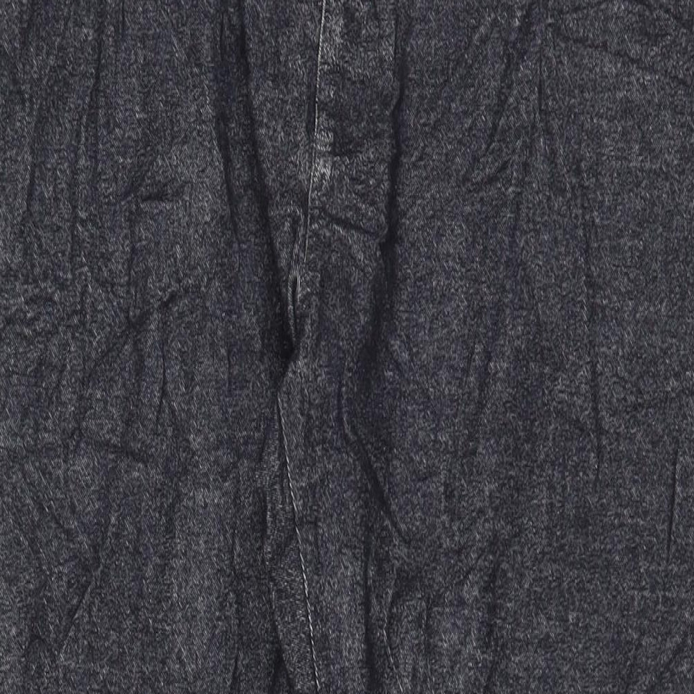 Marks and Spencer Mens Blue Cotton Trousers Size 36 in L29 in Regular Zip - Short Leg, Pockets