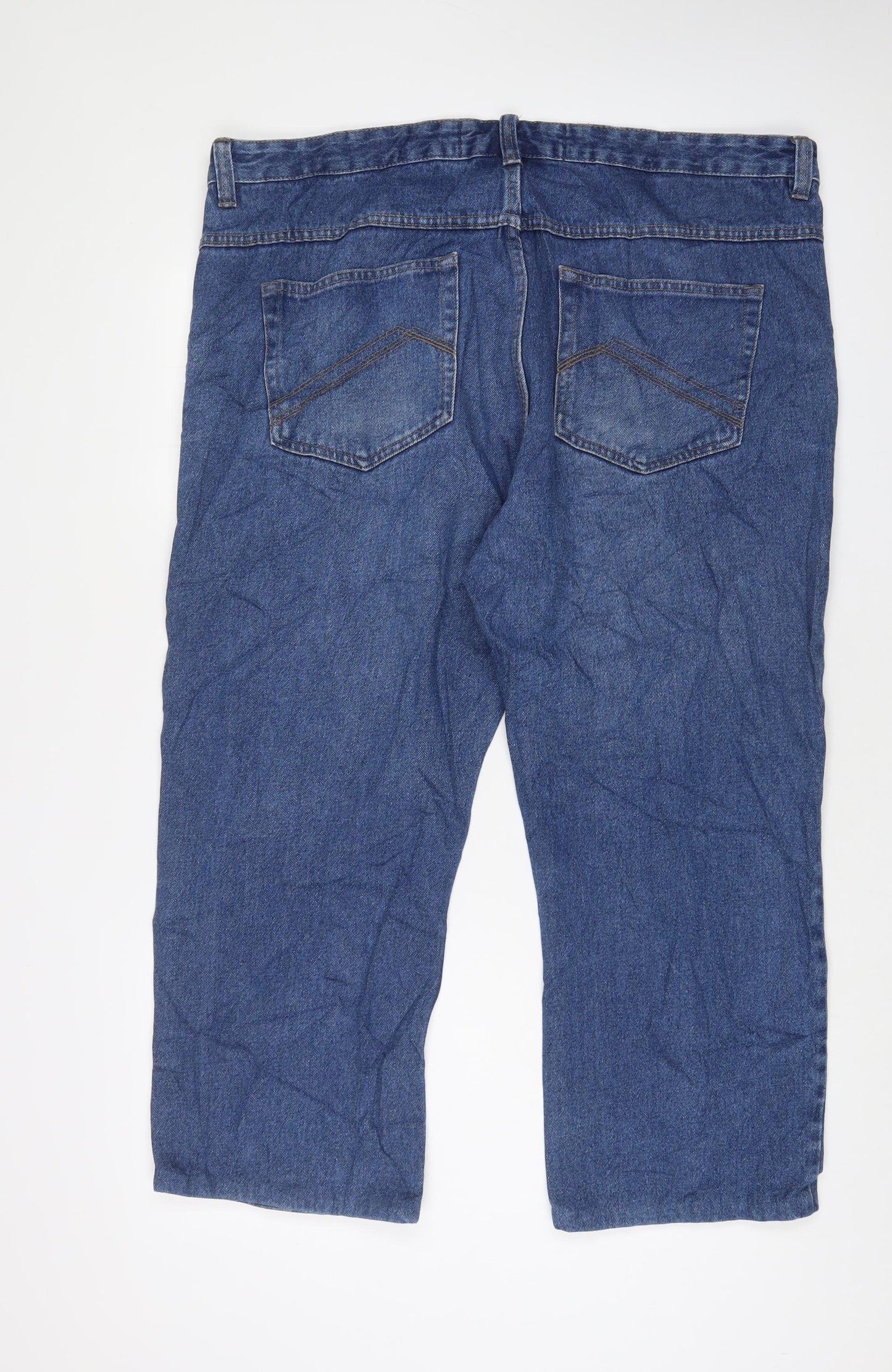 Union Blues Mens Blue Cotton Straight Jeans Size 42 in L26 in Regular Zip