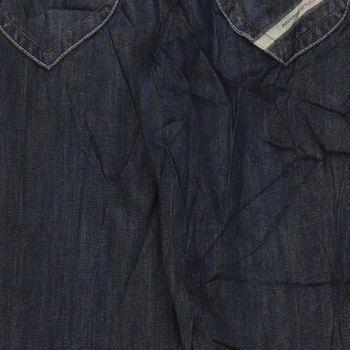 Rockport Mens Blue Cotton Straight Jeans Size 34 in L32 in Regular Button