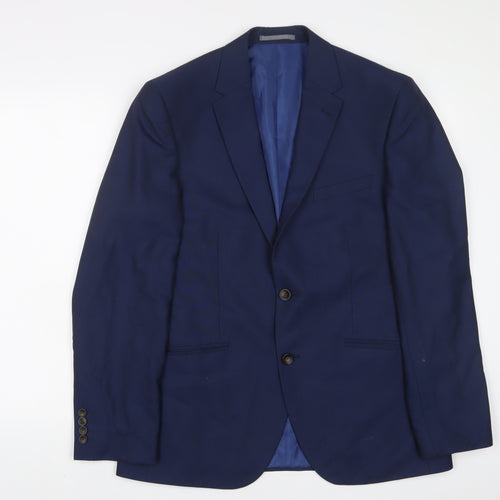 Marks and Spencer Mens Blue Polyester Jacket Suit Jacket Size 40 Regular