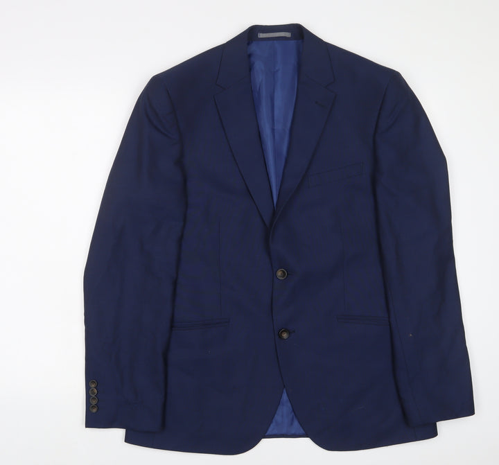Marks and Spencer Mens Blue Polyester Jacket Suit Jacket Size 40 Regular