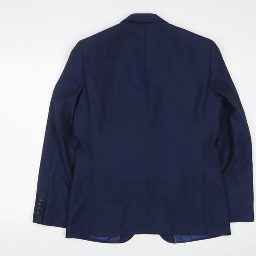 Marks and Spencer Mens Blue Polyester Jacket Suit Jacket Size 40 Regular