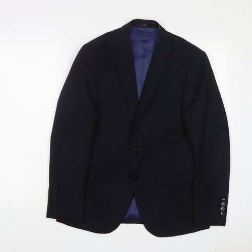 HLA Mens Blue Polyester Jacket Suit Jacket Size 36 Regular