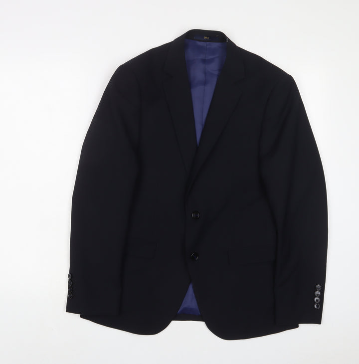 HLA Mens Blue Polyester Jacket Suit Jacket Size 36 Regular