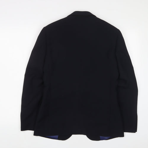 HLA Mens Blue Polyester Jacket Suit Jacket Size 36 Regular