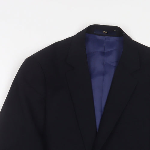 HLA Mens Blue Polyester Jacket Suit Jacket Size 36 Regular