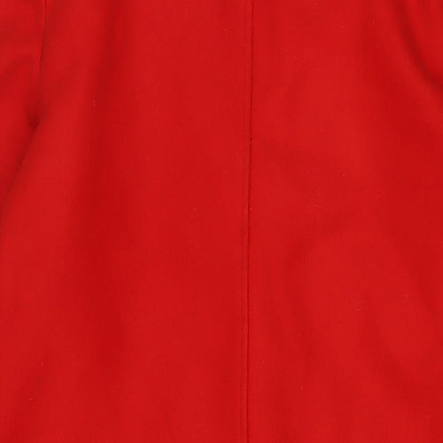 Miss Selfridge Womens Red Overcoat Coat Size 12 Button - Pockets