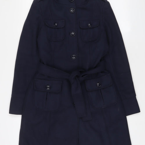 Gap Womens Blue Overcoat Coat Size M Button - Pockets