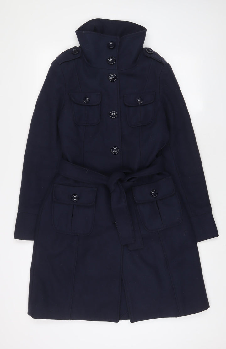Gap Womens Blue Overcoat Coat Size M Button - Pockets
