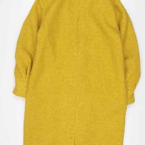 Threadbare Womens Yellow Overcoat Coat Size 10 Button