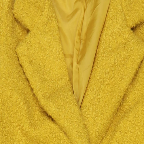 Threadbare Womens Yellow Overcoat Coat Size 10 Button