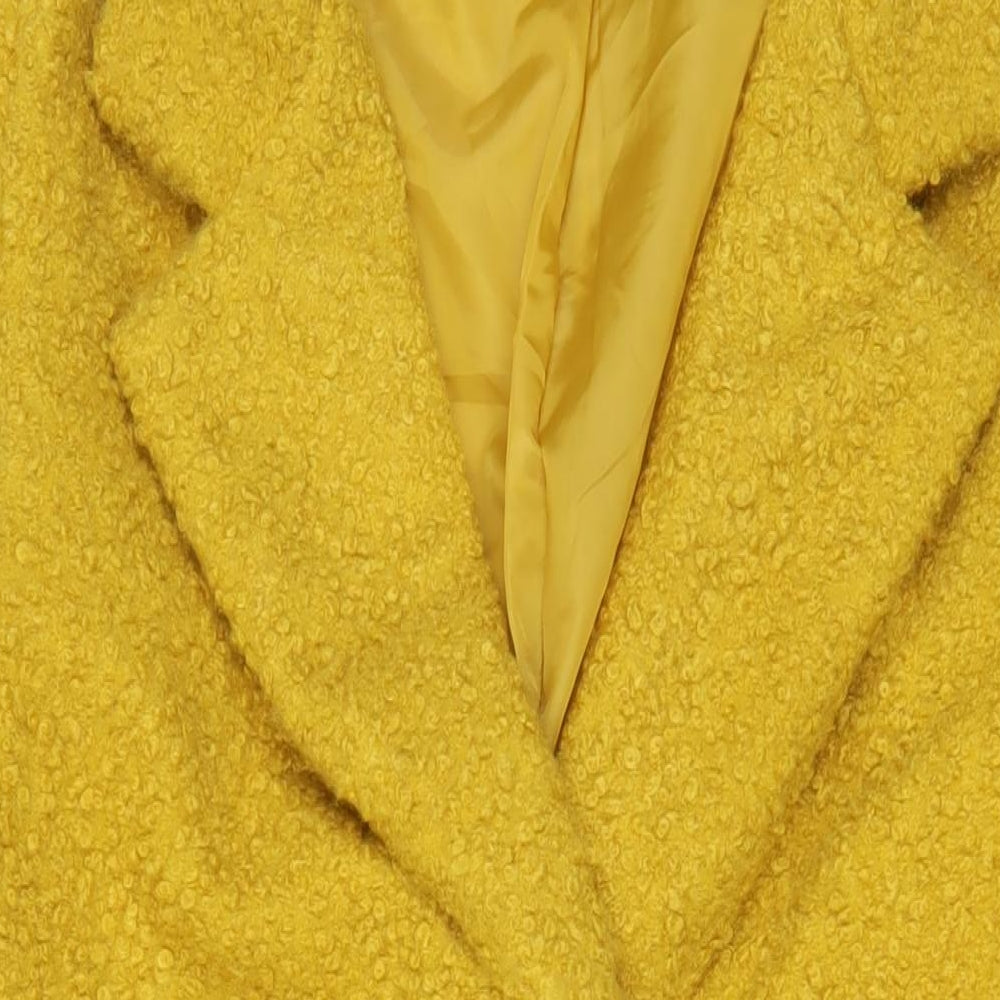 Threadbare Womens Yellow Overcoat Coat Size 10 Button