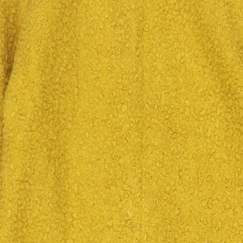 Threadbare Womens Yellow Overcoat Coat Size 10 Button