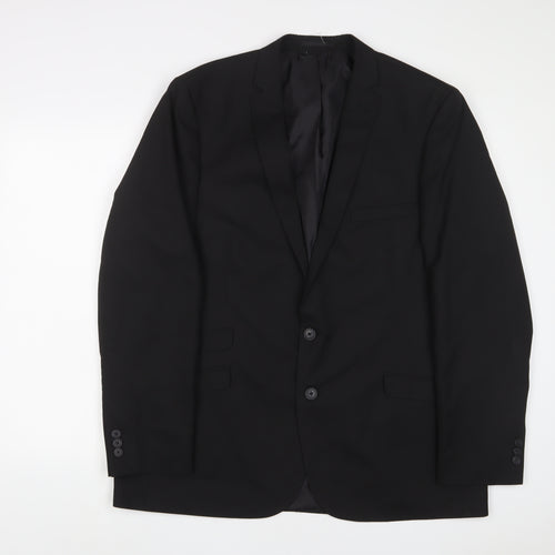 William & Browns Mens Black Polyester Jacket Suit Jacket Size 46 Regular - Inside pockets