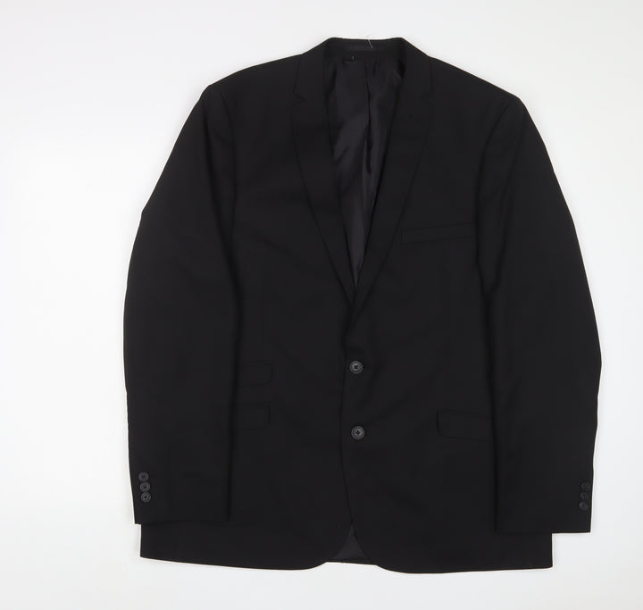 William & Browns Mens Black Polyester Jacket Suit Jacket Size 46 Regular - Inside pockets