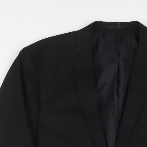 William & Browns Mens Black Polyester Jacket Suit Jacket Size 46 Regular - Inside pockets
